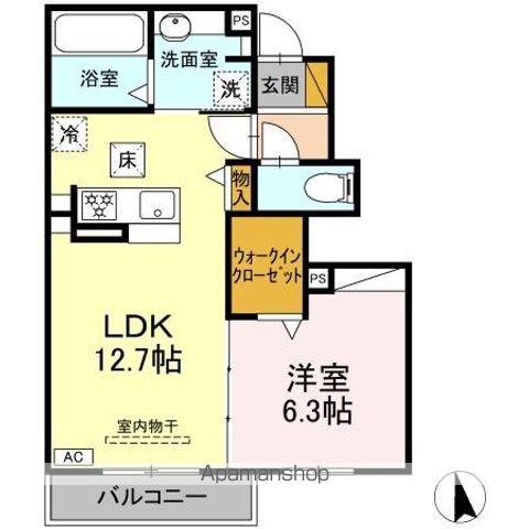 LE LIEN AKANE ノース(1LDK/1階)の間取り写真