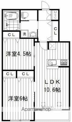 グレース上荻(2LDK/2階)の間取り写真