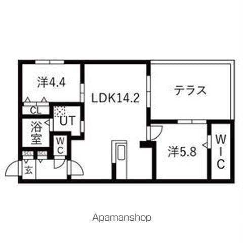 ブランシャールMH幌平橋(2LDK/2階)の間取り写真