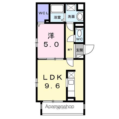 ブリリアンス(1LDK/2階)の間取り写真