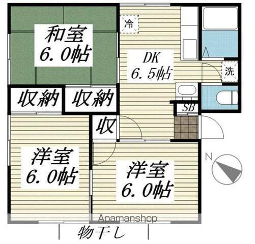 サンハイツA(3DK/1階)の間取り写真