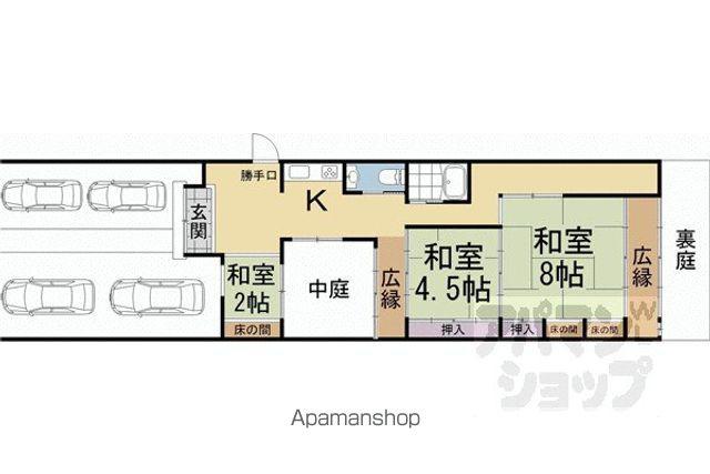 京都市烏丸線 今出川駅 徒歩22分 1階建 築127年(3K)の間取り写真