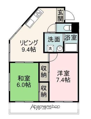 フローレンスムツワ(2DK/3階)の間取り写真