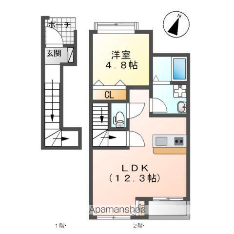 プルミエカーヤ(1LDK/2階)の間取り写真