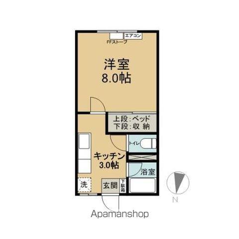 シャトレーS(1K/1階)の間取り写真