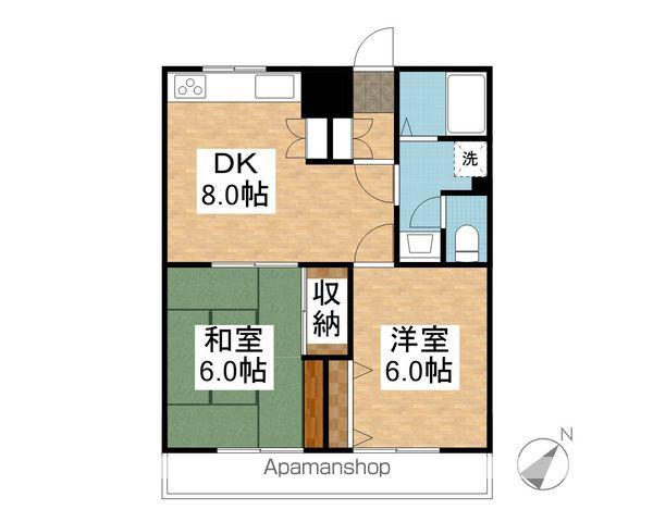 コバヤシハイツ(2DK/3階)の間取り写真