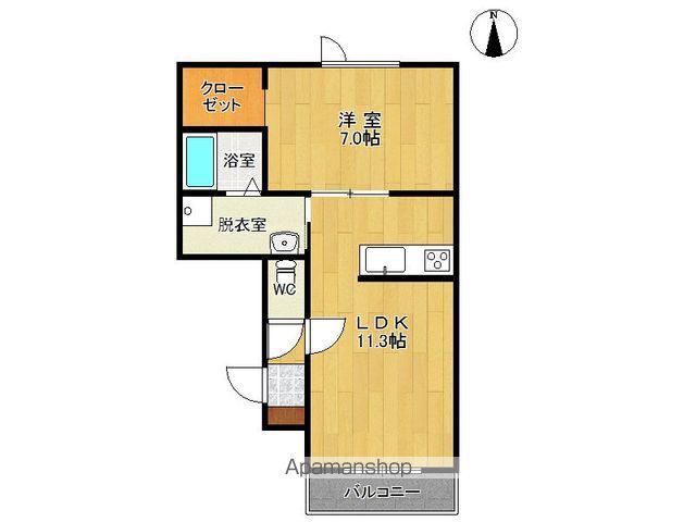 みすみそう(1LDK/2階)の間取り写真