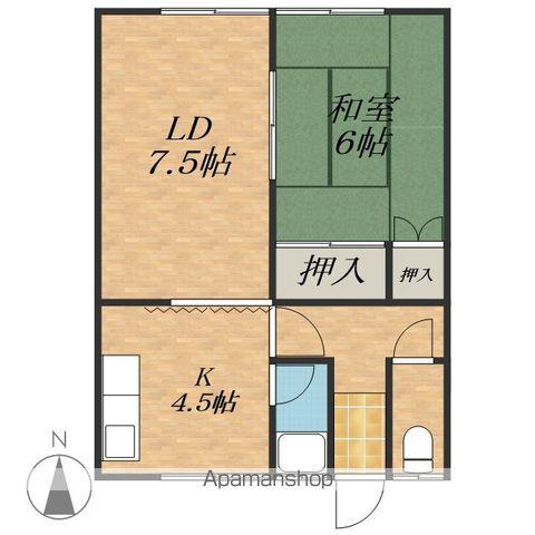 222ハイム(1LDK/2階)の間取り写真