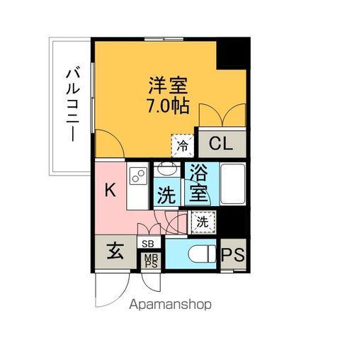 エンクレスト白金(1K/4階)の間取り写真