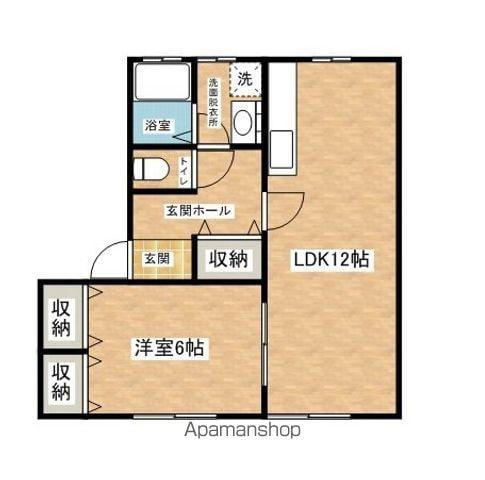 奥羽本線 横手駅 バス乗車時間:15分 鳳中学校前バス停で下車 徒歩5分 2階建 築23年(1LDK/2階)の間取り写真