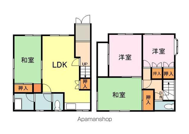 山陽本線 福山駅 徒歩31分 2階建 築43年(4LDK)の間取り写真