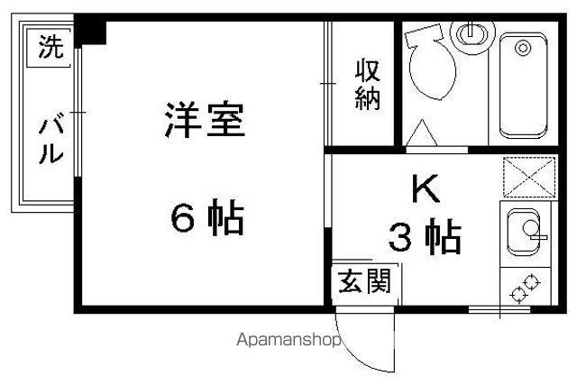 水谷マンション(1K/3階)の間取り写真