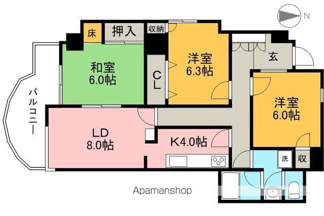 フォートヒル102(3LDK/2階)の間取り写真