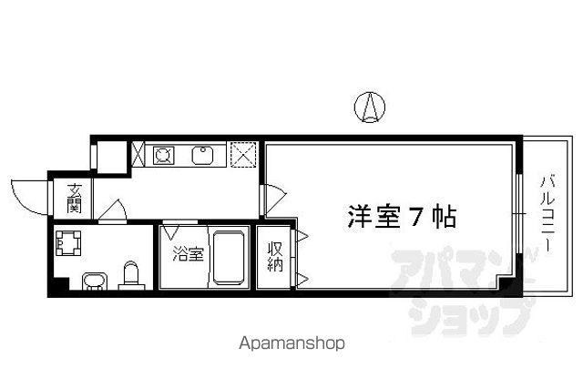 ラクティー四条寺町(1K/4階)の間取り写真