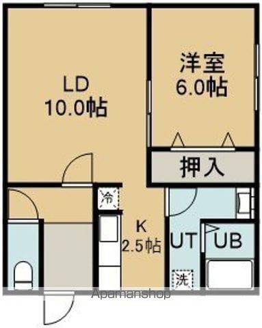 クリーンハウス(1LDK/1階)の間取り写真