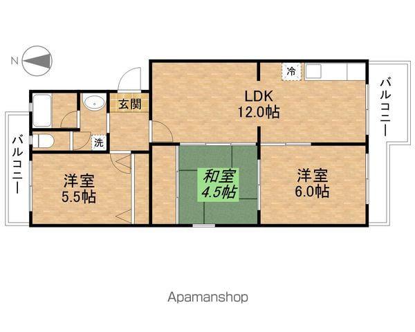 メゾン西国分(3LDK/2階)の間取り写真