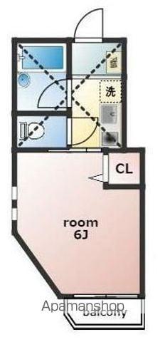フェリーチェ金沢文庫(1K/2階)の間取り写真