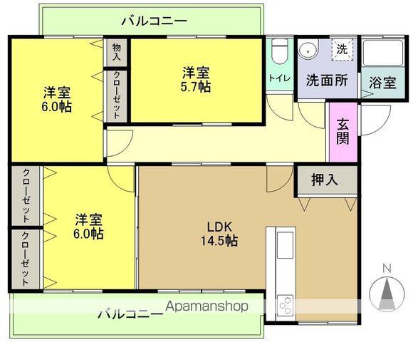 レジデンス優(3LDK/3階)の間取り写真