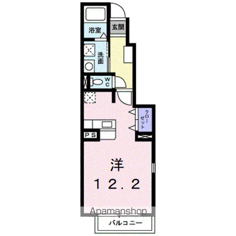 パインヒル(ワンルーム/1階)の間取り写真