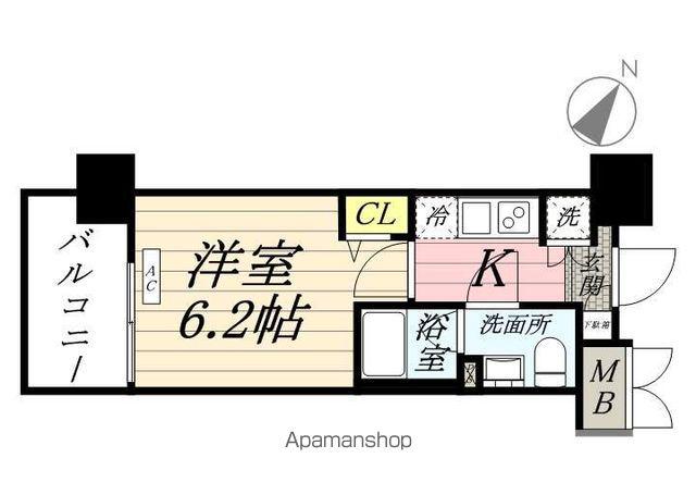 ラヴェニールステーションタワー(1K/7階)の間取り写真