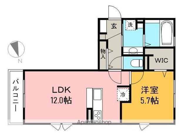 ペリゴール・ブラン(1LDK/1階)の間取り写真