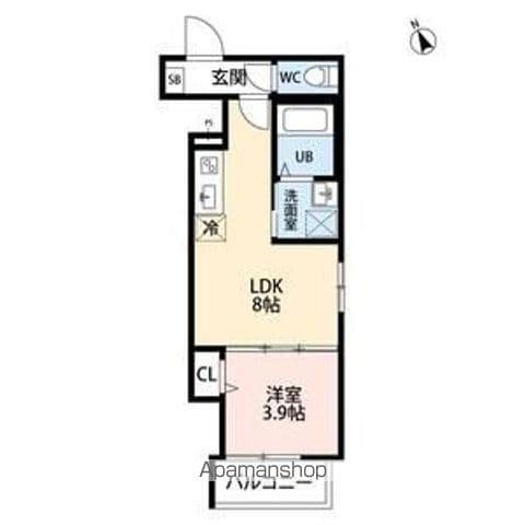 F ASECIA IRIFI(1LDK/3階)の間取り写真