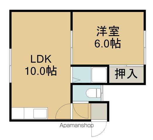 グリーンハイム(1LDK/1階)の間取り写真