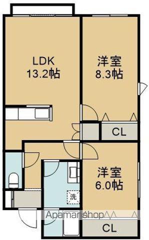 ガーデン昭和(2LDK/2階)の間取り写真