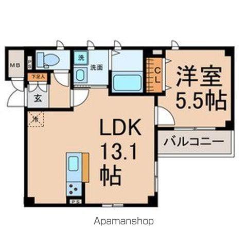 グランレーヴ平安通ノース(1LDK/2階)の間取り写真