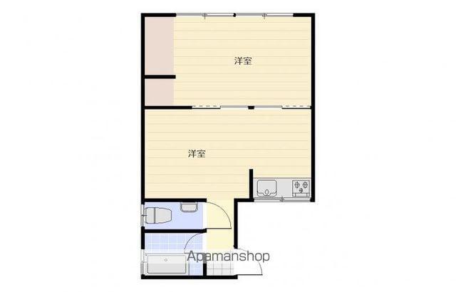 オブリービル(2DK/3階)の間取り写真