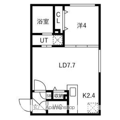 MUT月寒西(1LDK/4階)の間取り写真
