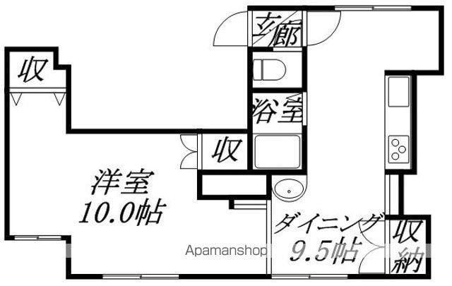 シティハイツ村川A(1DK/2階)の間取り写真