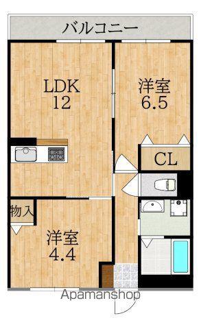 学園前グランドハイツ(2LDK/3階)の間取り写真
