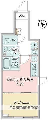 LIVEFLAT門前仲町(1DK/2階)の間取り写真