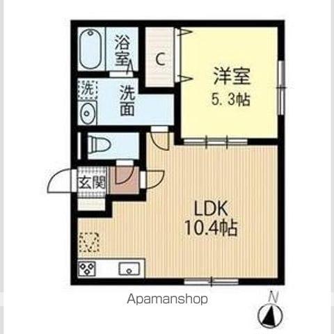 INHERENT1(1LDK/2階)の間取り写真