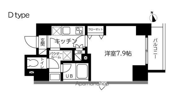 スカイコート蔵前Ⅱ(1K/5階)の間取り写真