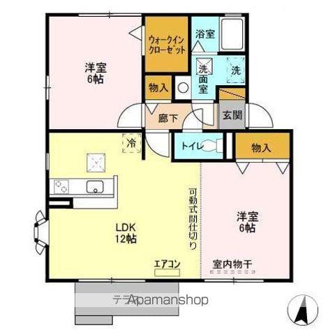 マリンハイツ(2LDK/1階)の間取り写真