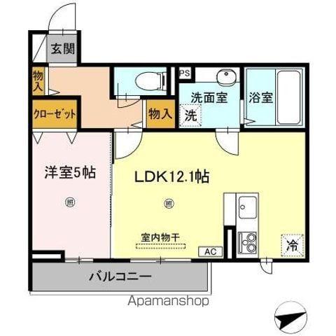 メゾン ドーミー(1LDK/2階)の間取り写真