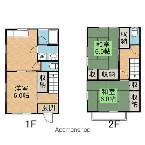 ミントーハウス(3DK/2階)の間取り写真