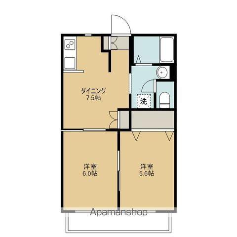 サンハイム大槻(2DK/1階)の間取り写真