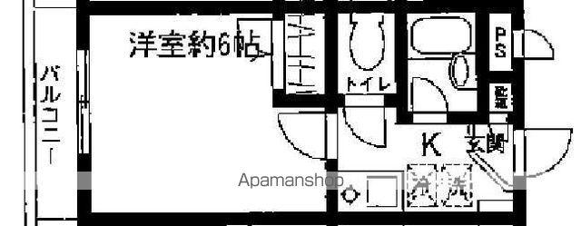 グリーンヒルⅦ(1K/2階)の間取り写真