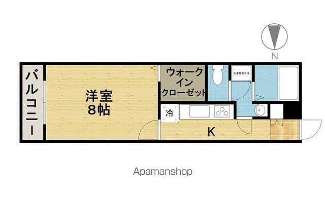 ヴェルジュ千代(1K/3階)の間取り写真