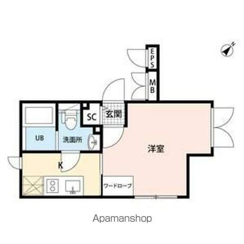 LAPIS大井町Ⅱ(1K/地下階)の間取り写真