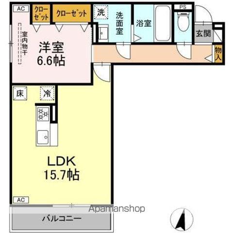 DーHILLS子安III(1LDK/1階)の間取り写真