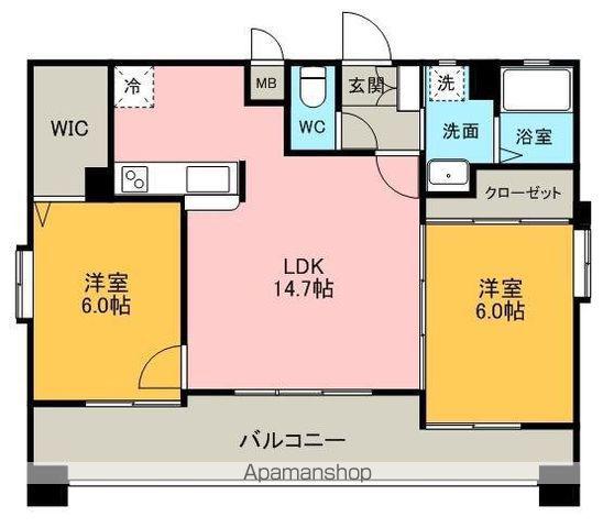 サンシティ博多(2LDK/4階)の間取り写真
