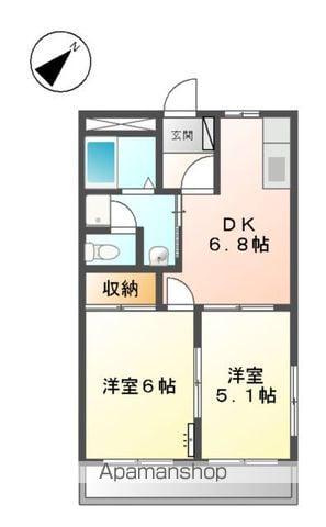 ロイヤルハイツK(2DK/2階)の間取り写真