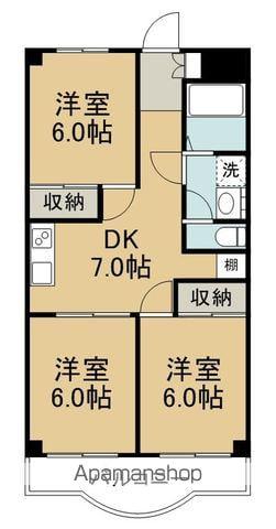 フォーシーズンマンションA(3DK/1階)の間取り写真