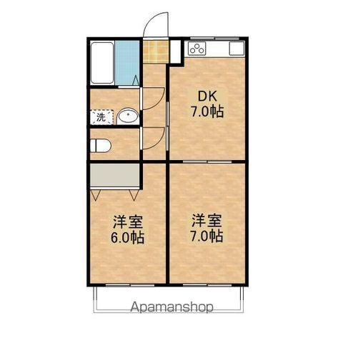 ロイヤルマンション優(2DK/2階)の間取り写真