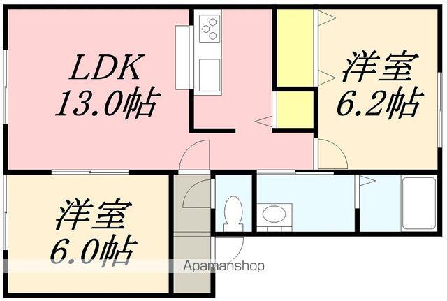 メイプルハイムⅡ(2LDK/2階)の間取り写真