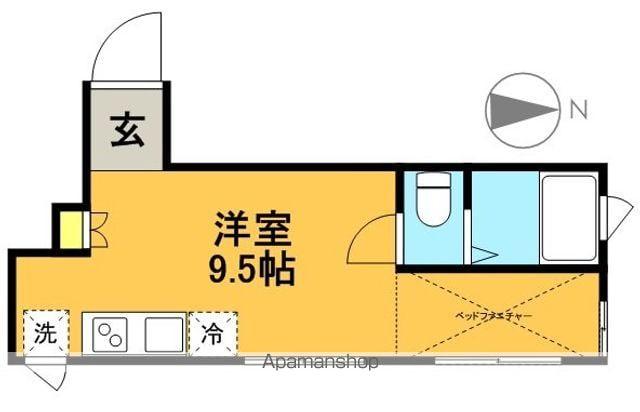 グランエッグス高井戸(ワンルーム/1階)の間取り写真